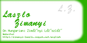 laszlo zimanyi business card